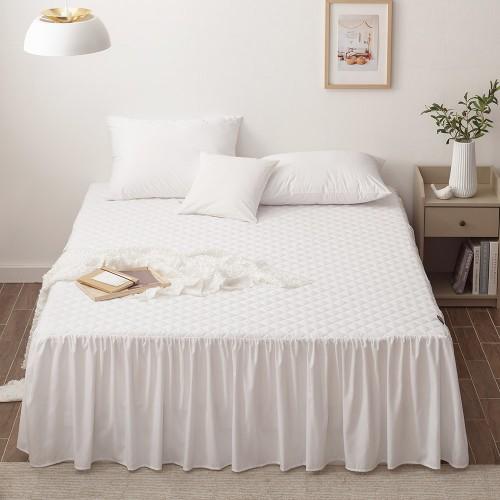 에어룸 프릴링 플란넬 셔링 베드 스커트(화이트)