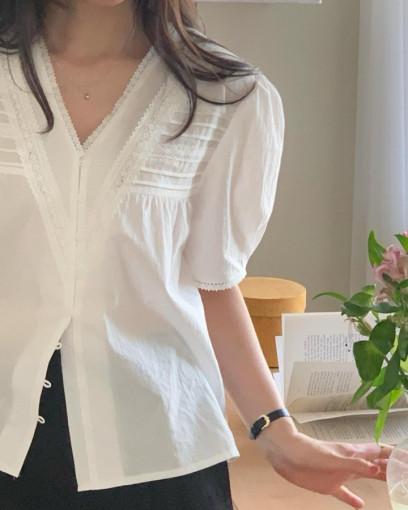 런던레이스 니엘 레이스 블라우스