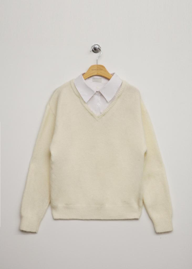 멜브 앙고라 셔츠 니트