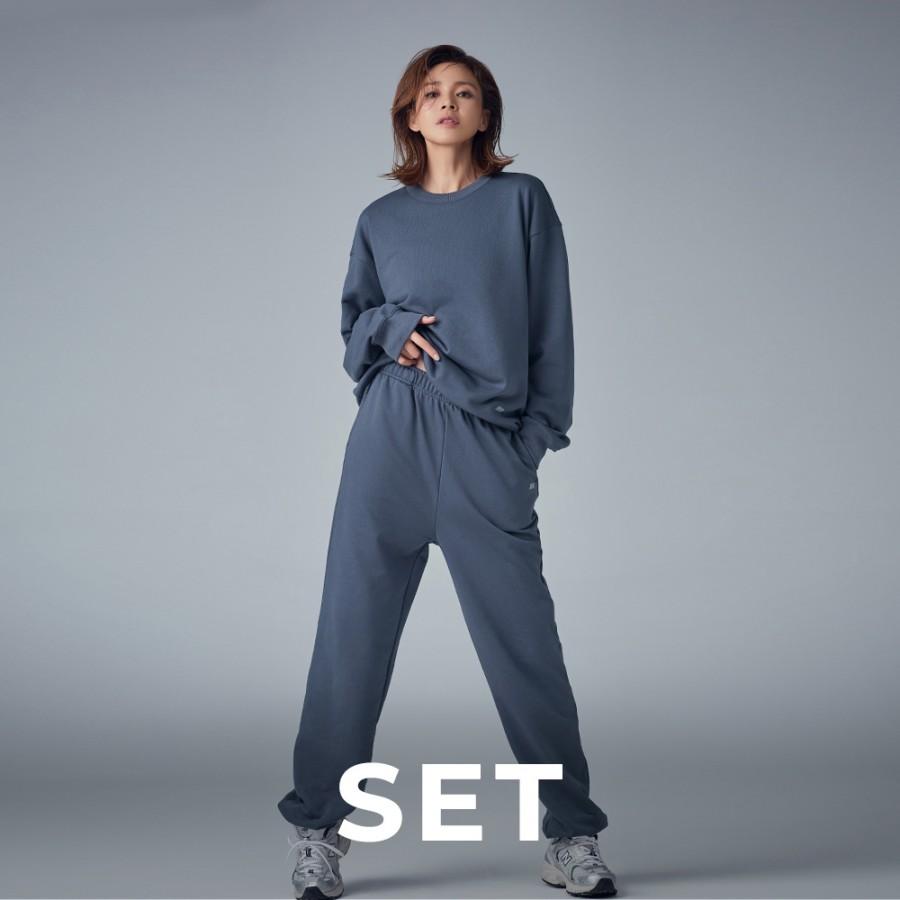 [SET] STL (남녀공용) 커버업 프렌치 테리  맨투맨 + 조거 팬츠 세트