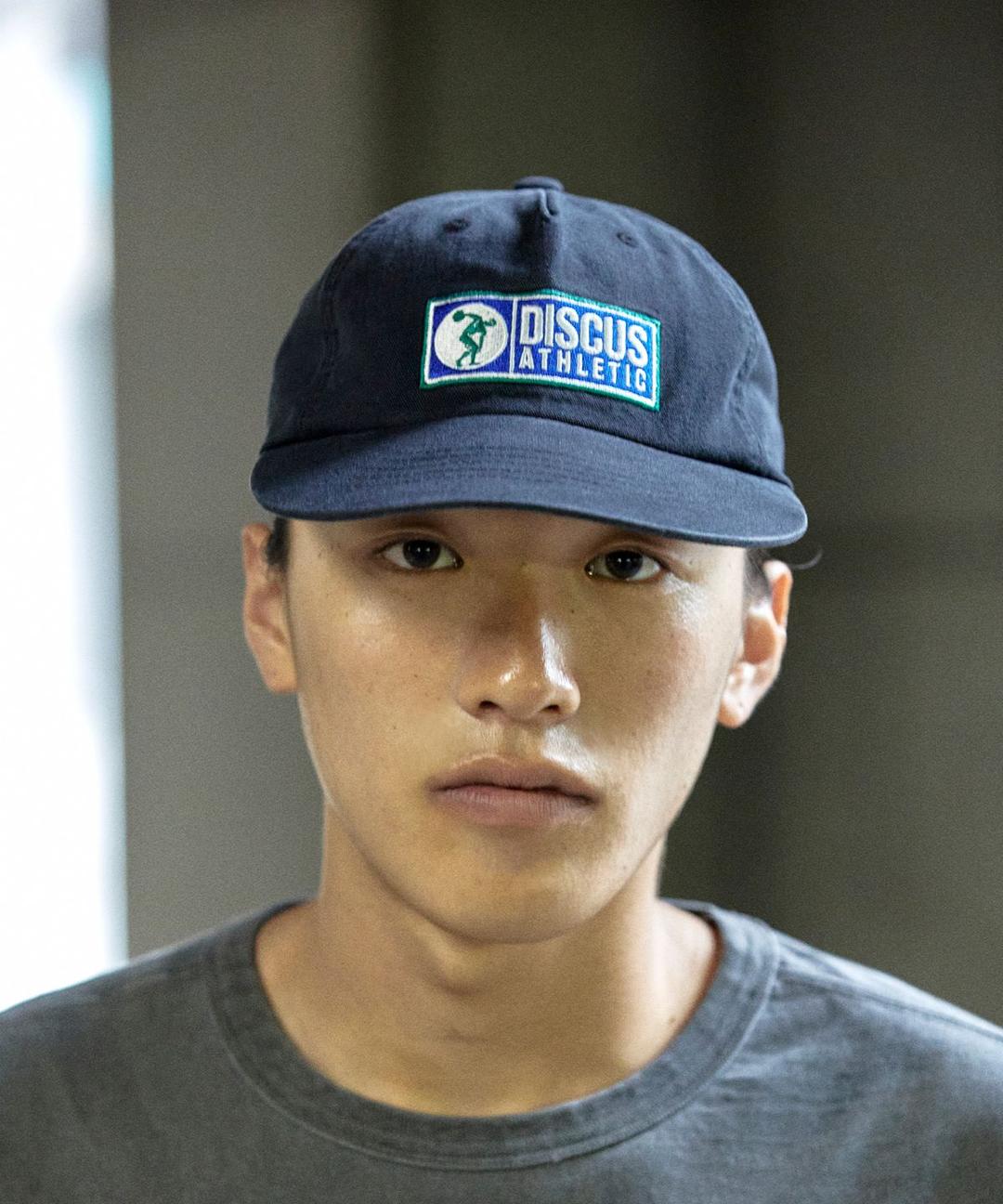 로고 5 패널 캡 워시드 네이비