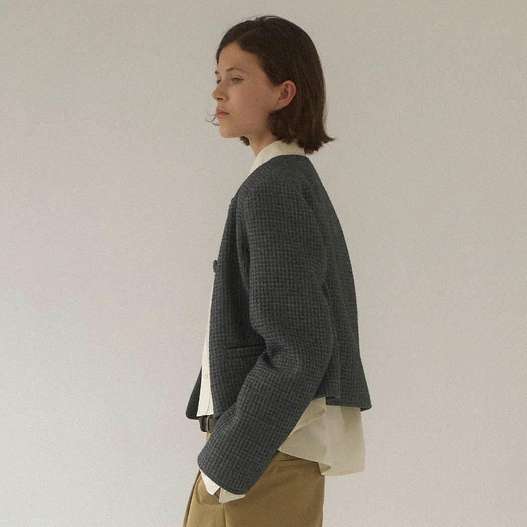 (JK-2959)MOC ROUND NECK CROP JACKET