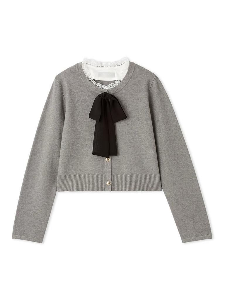 デタッチャブルリボン＆カラーカーディガン