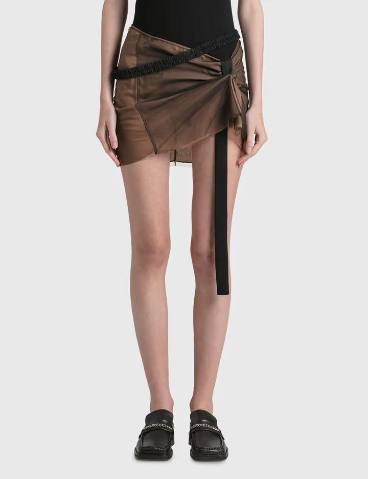 Gathered Front Mini Skirt