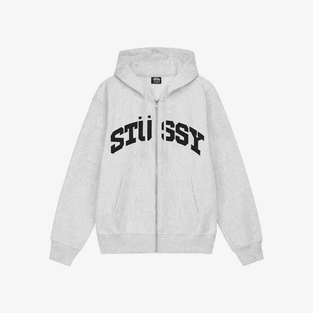 Stussy Block Sport Zip Hoodie Ash Heather