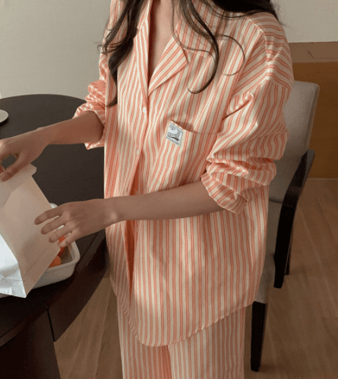 이브닝 스트라이프 파자마 세트 (3color)