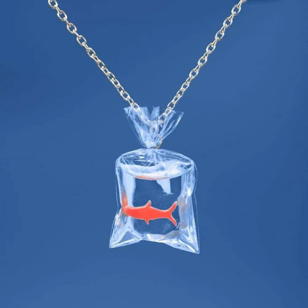 금붕어 코이 물고기 목걸이, 크리에이티브 투명 물 가방, 물고기 펜던트, 일본 행운의 펜던트 목걸이, 여성, 어린이, 남성