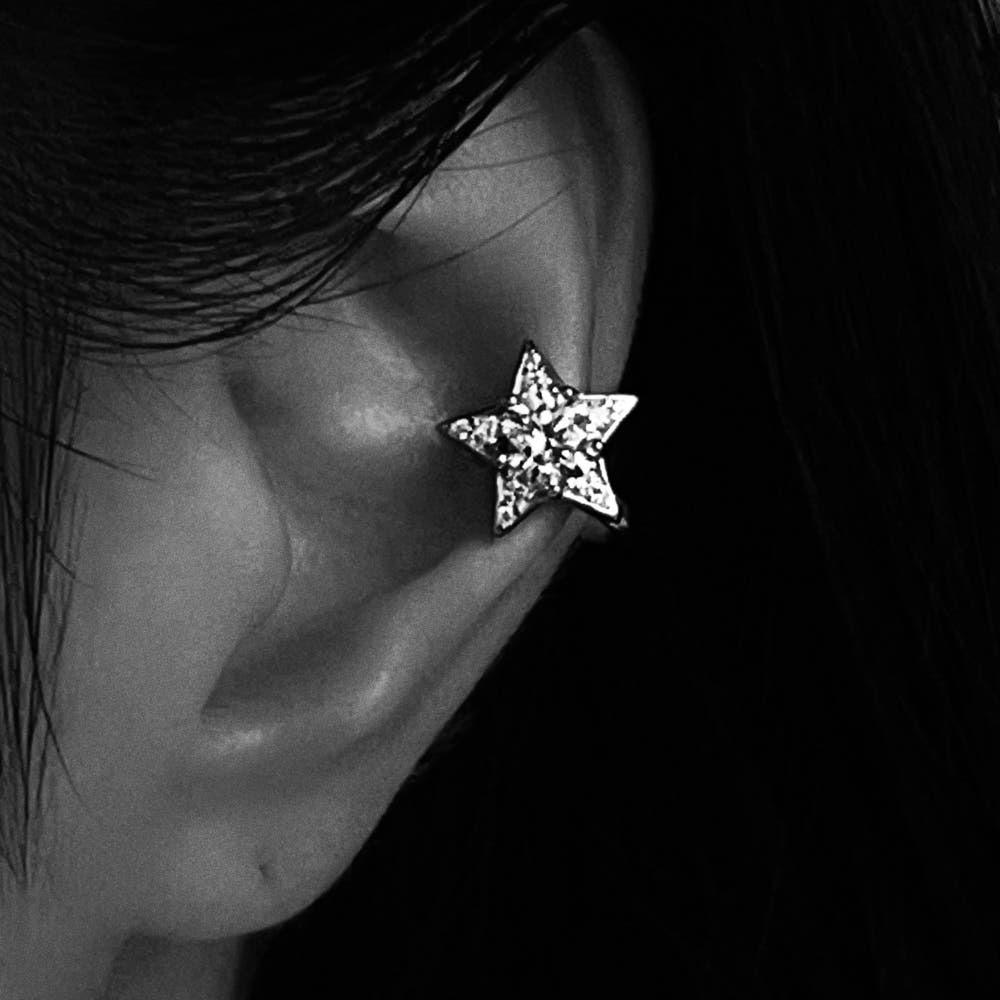 [위프레리] 실버 스타 라인 이어커프, Silver Star Line Ear Cuff