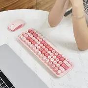탁월한 색상 매칭 무선 키보드 및 마우스 세트를 갖춘 MOFII 키보드 및 마우스 세트, PC, 노트북, 스마트 TV 등을 위한 안정적인 2.4GHz 연결성(밀크티 컬러) 생일/발렌타인/할로윈/부활절/소년/여자친구를 위한 선물