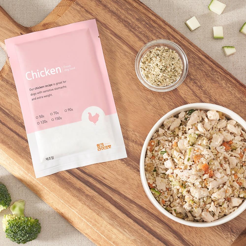 강아지화식 자연식 수제 강아지사료 건강식 50g 4종(소/닭/오리/양) 8팩 