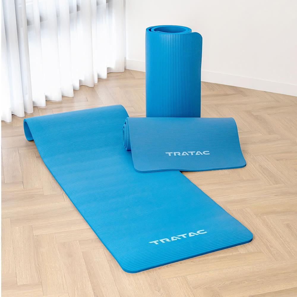 트라택 휘트니스 요가매트 블루 61x183x1 두꺼운 와이드 필라테스 스트레칭 홈트 헬스장 
