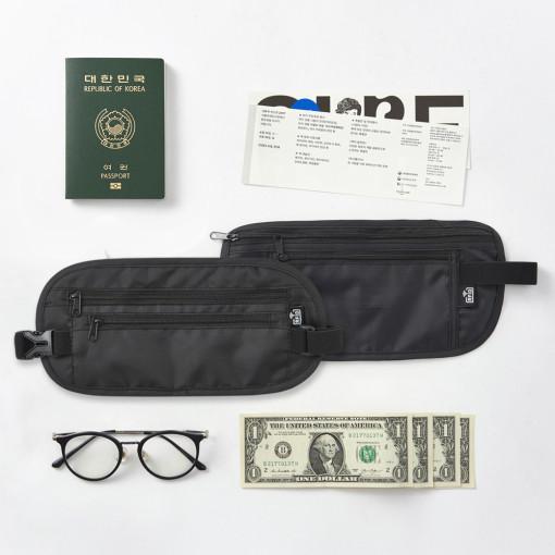 [뮤토] RFID 웨이스트 파우치 해킹방지 여행용 안전복대 (스퀘어)