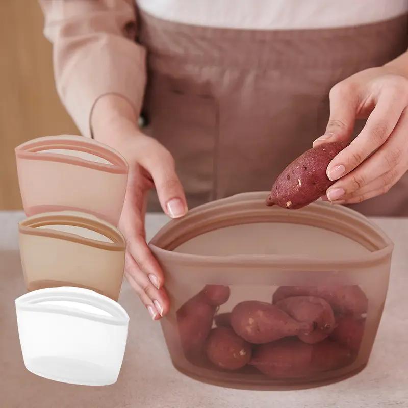 (사은품 증정) 국산 친환경 살림 주방 꿀템 다회용 스탠딩 실리콘 지퍼백 3종 S/M/L