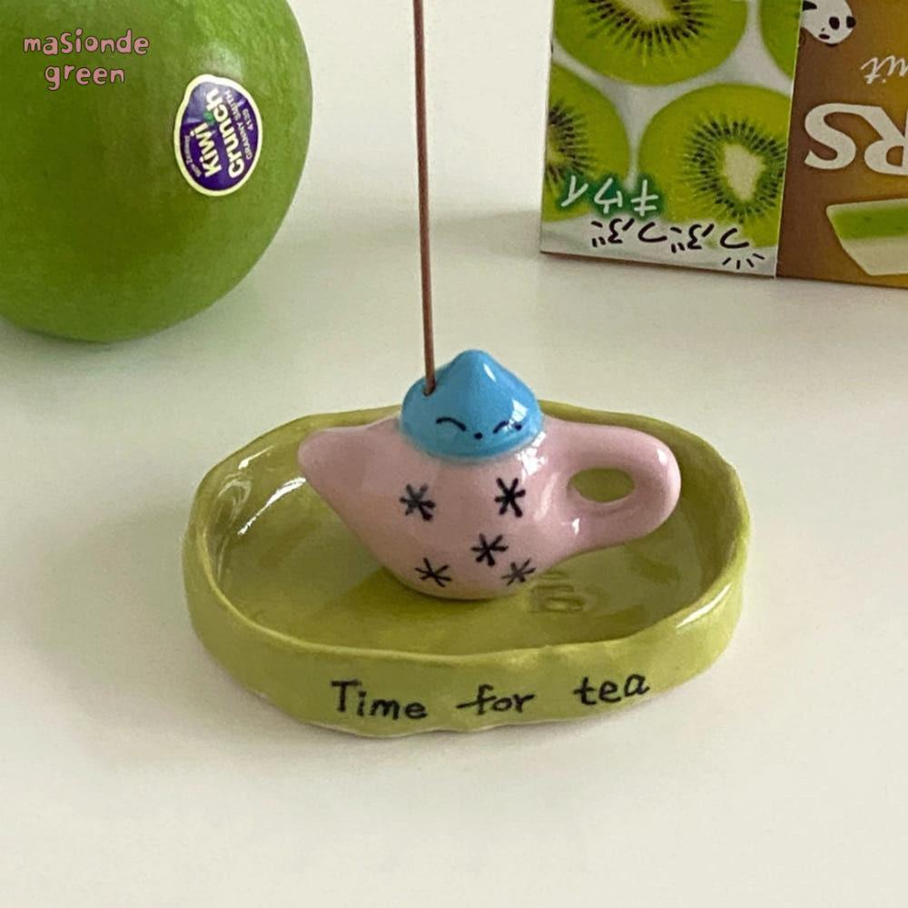 masiondegreen 메종드그린 인센스 받침대 미니 세라믹 찻주전자 인센스 향 홀더