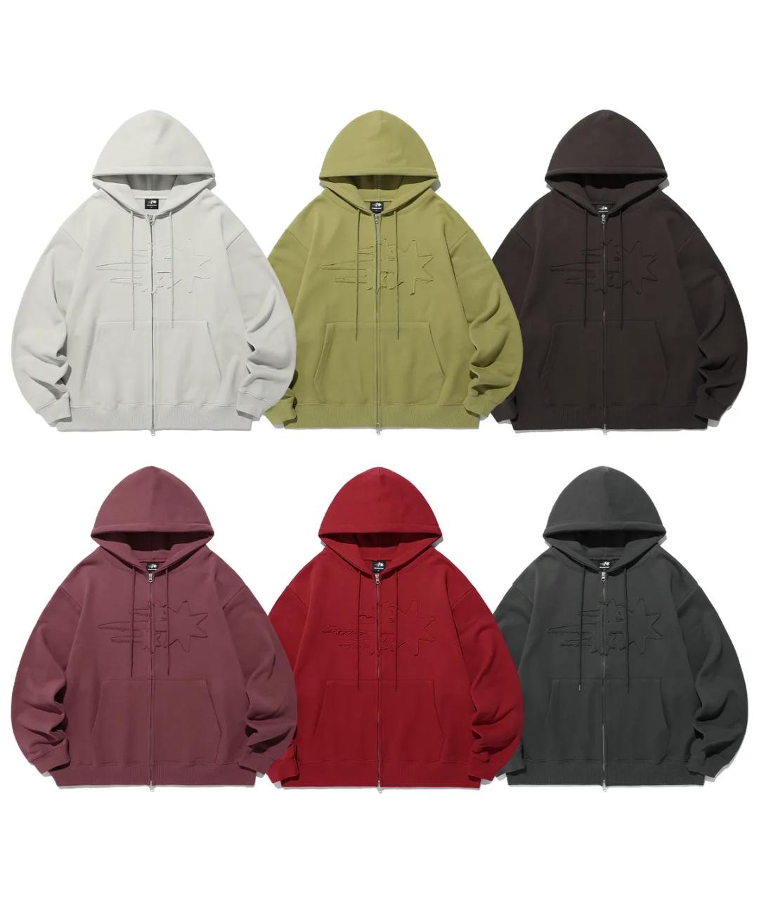 나이스고스트클럽(NICEGHOSTCLUB)  3STAR LOGO ZIP HOODIE_6colors(NG2EFUM480A) - 사이즈 & 후기 | 무신사