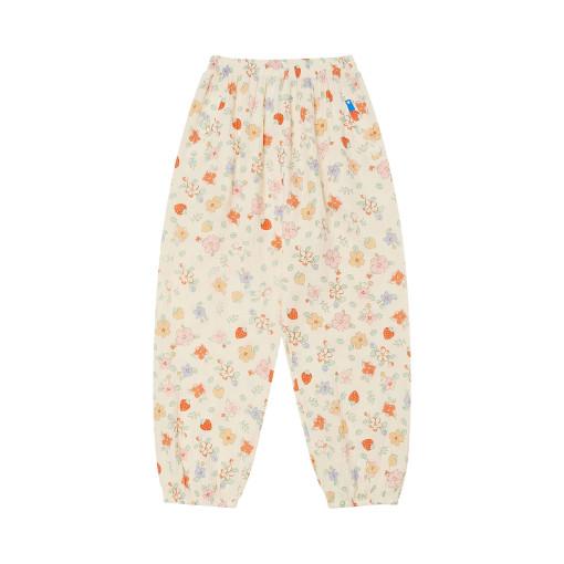 도민 요루 거즈 몸빼바지 꽃무늬 고쟁이 파자마 할머니 잠옷 플라워 밴딩팬츠 [카툰]