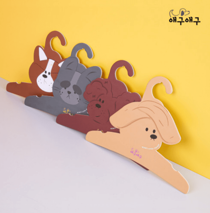 애구애구 강아지 옷걸이 큐티즈 페이퍼행거 4개