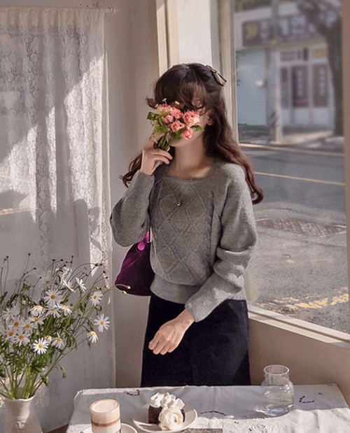 [LABEL] 앤헤이쥬 꽈배기 겹볼레로느낌 부드런촉감 쫀득신축 니트[size:F(55~66)]