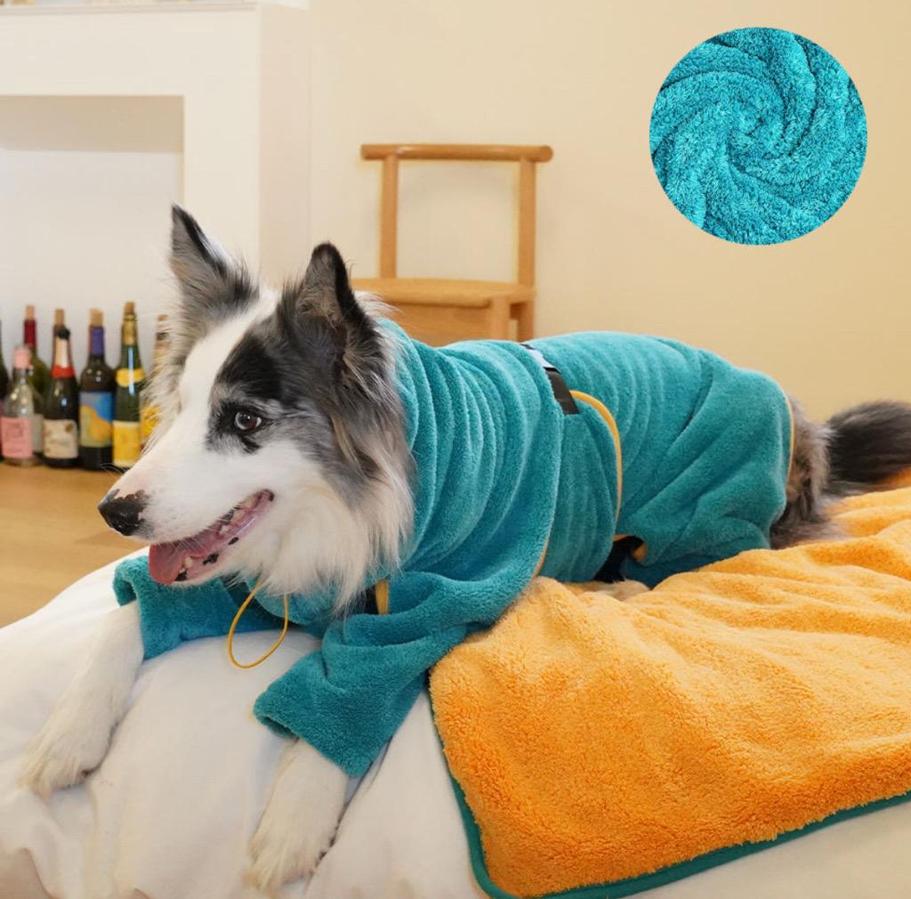 [올인원 펫가운] 강아지수건 펫타올 강아지 대형견 목욕 가운