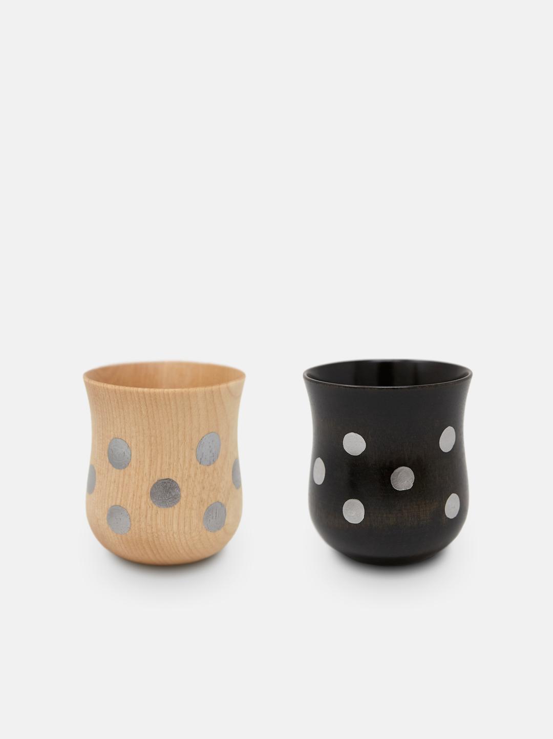Wood Dot Foil Cup – Silver Dot