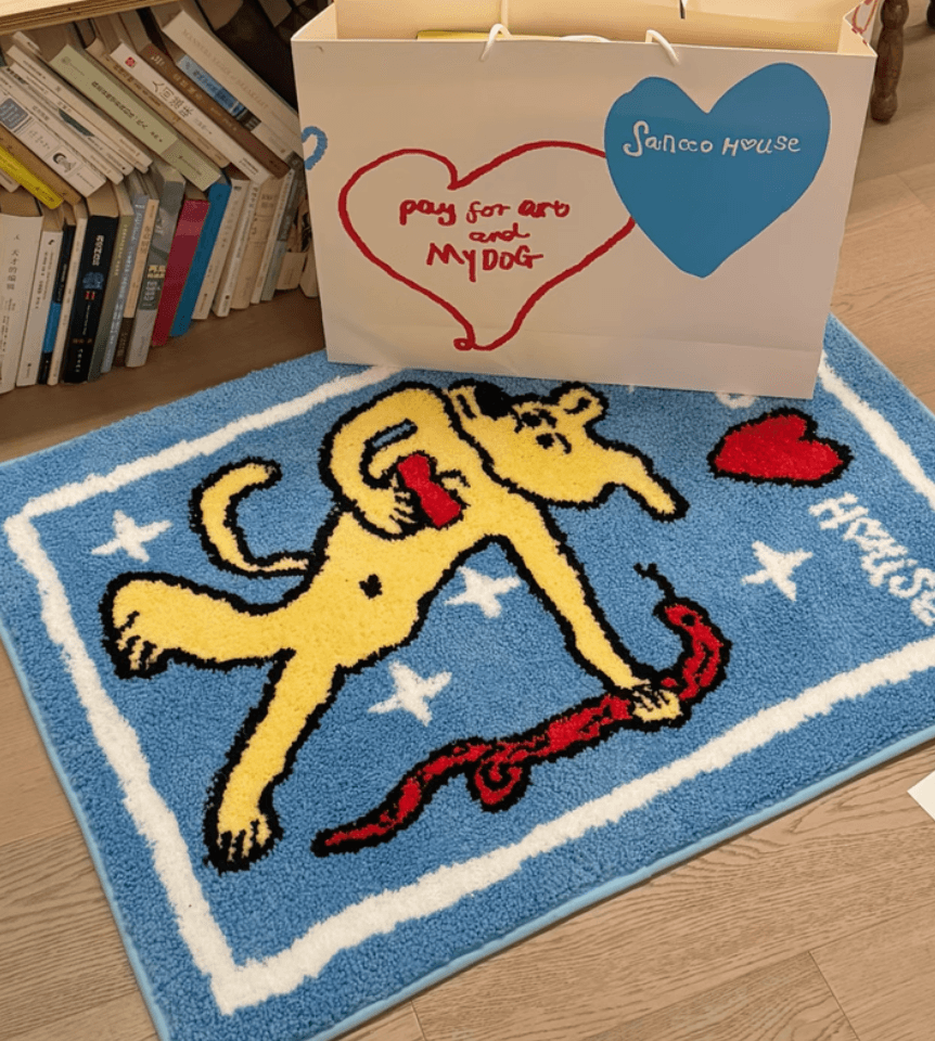 지미하우스 강아지 러그 발매트 욕실 주방 터프팅 인테리어