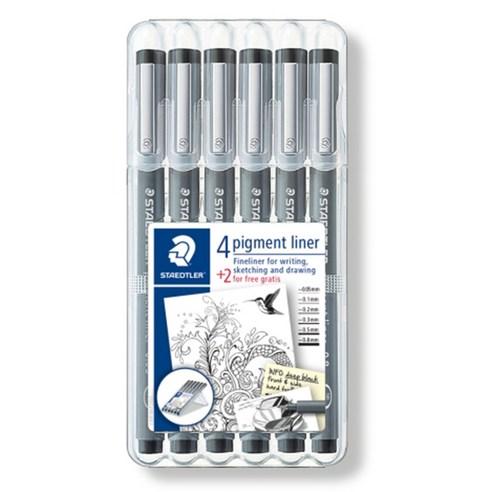 스테들러 피그먼트 라이너 308 디자인용 펜 6종 - 필기류 | 쿠팡