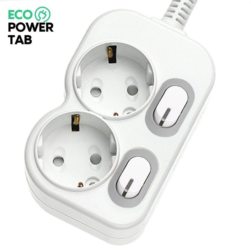 에코파워탭 LED 개별 절전 멀티탭 2구 EPM-L202