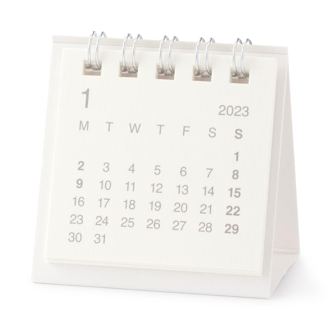 무인양품 일본 문구 2023 캘린더 미니 탁상달력 화이트