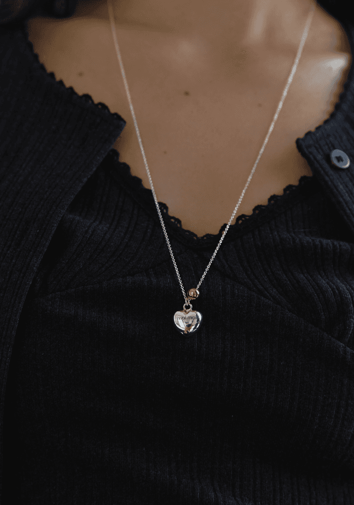 [Renewal] Heart ball long necklace (2color)