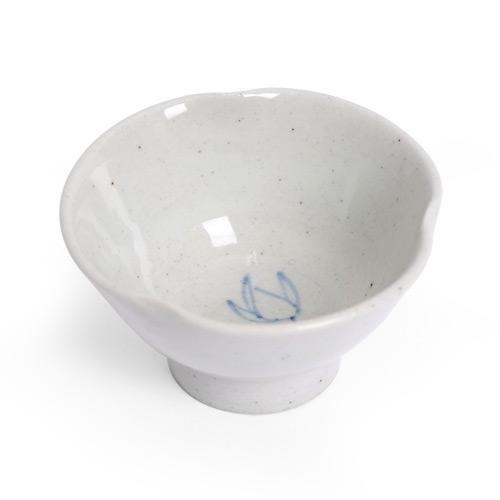 고백자 청꽃 꽃잎잔