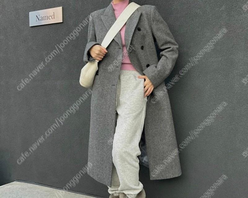 (새상품)디누븐 반더블 코트 차콜 알파카 소재