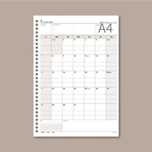 3P바인더 2024년 A4 업무용 연월간 스케줄 1년 계획표 다이어리속지 플래너