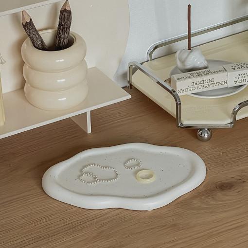 오룸 플로우 무광 세라믹 다용도 트레이 악세사리 화장품 정리대