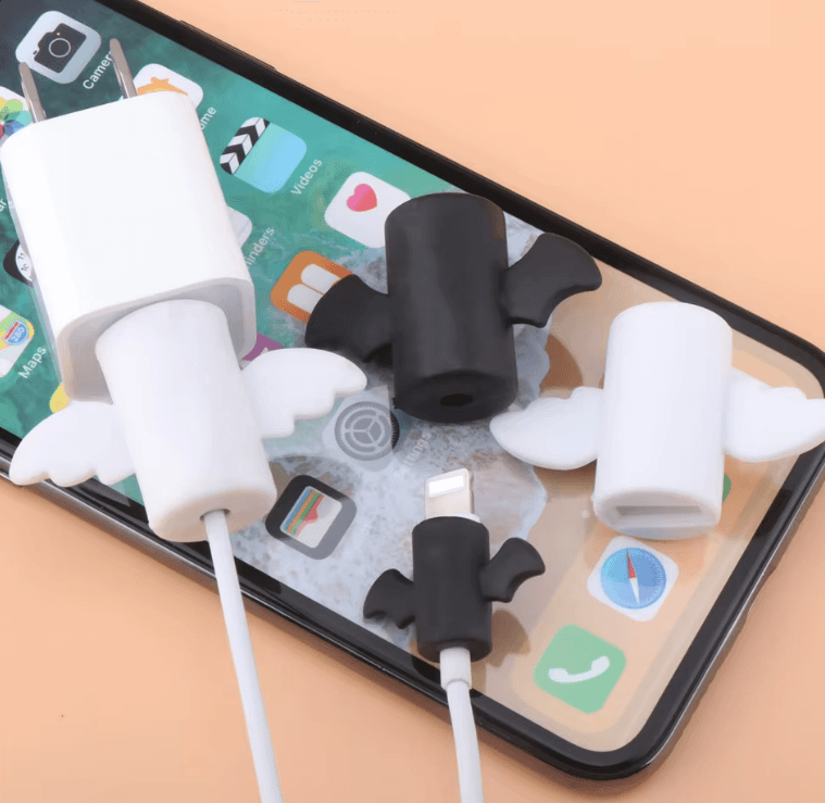 귀여운 동물 케이블 보호기 천사 박쥐 만화 USB 케이블 와인 더 커버 케이스 아이폰 USB 충전 케이블에 대한 휴식