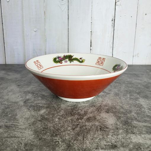 헨느 붉은용 라멘기( V자형) 19.6/7.2cm 일식덮밥 일본 라멘그릇
