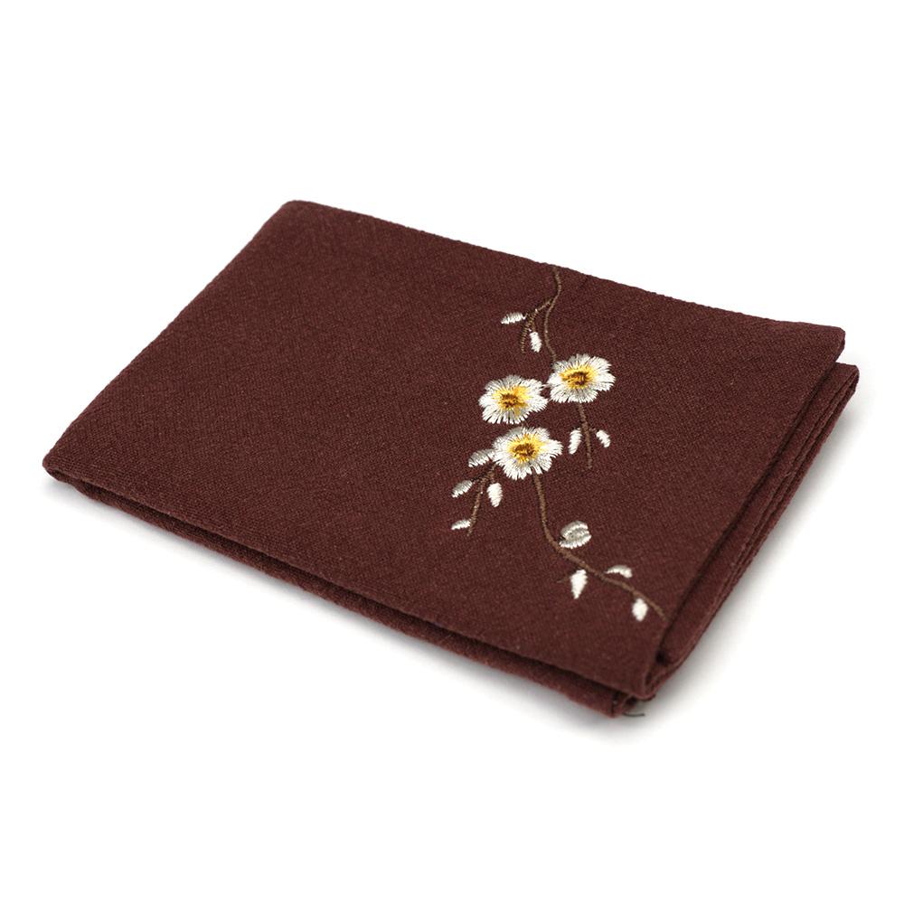 다포 자수꽃 고급 다건 자색