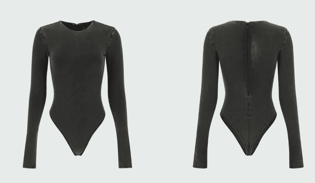 ls bodysuit - cotton spandex washed black