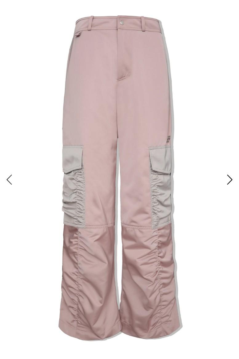 satin cargo pants (pink)
