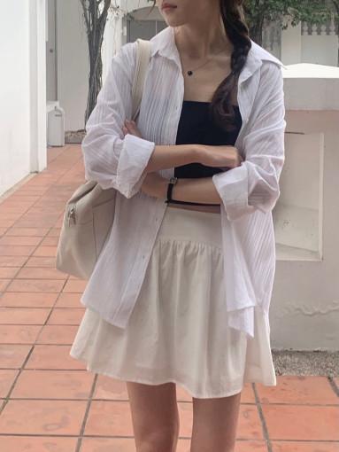 베르가못 Vergamot 호프 셔츠 (2col) 여름 스트라이프 루즈핏 여리여리 남방 비치웨어 여름휴가룩