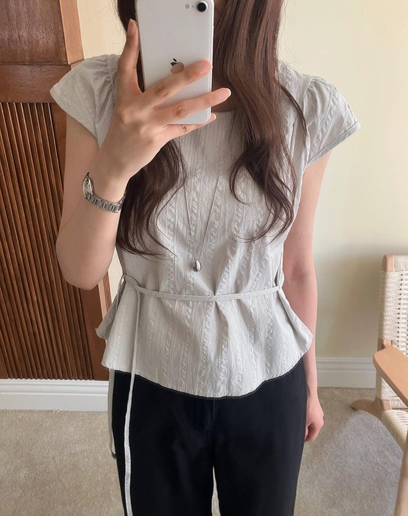 멜로우 코튼 스트랩 블라우스(3컬러)