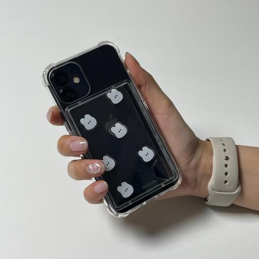 [카드] 동글 토끼 고양이 젤하드 탱크 카드전면보호케이스