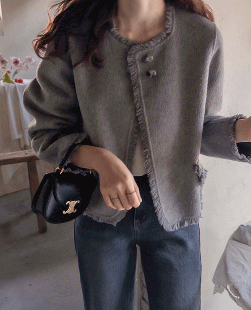 [LABEL] 델로이드 슈버튼 핸드메이드 울백 맵시자켓[size:F(55~66)][입고지연 10/30일이후 순차배송]