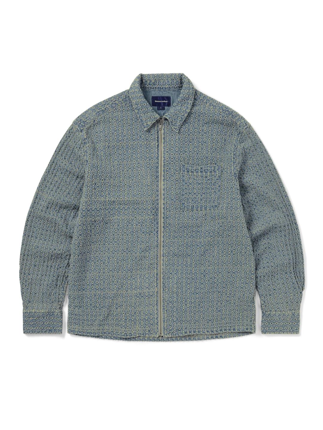 Damaged Denim Shirt Washed Blue