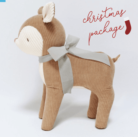 코듀로이 사슴 봉제 인형 (이름 이니셜 자수) 선물 루돌프
