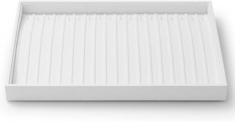 Oirlv Premium White Leather Stackable Jewelry Tray 18 Gird Necklace Bracelet Organizer Showcase Necklace Display Tray
