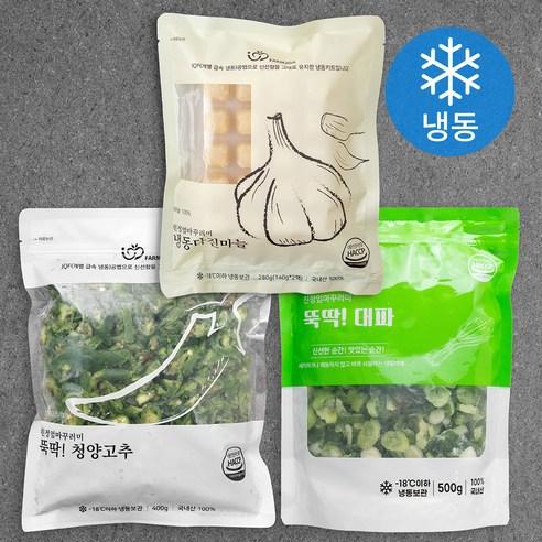 친정엄마꾸러미 뚝딱! 다진마늘 280g + 청양고추 400g + 대파 500g 세트 (냉동)