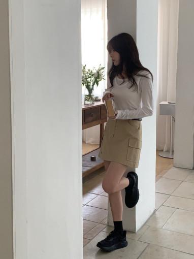 베당일/ 베르가못 카고 미니스커트 sk(2col)