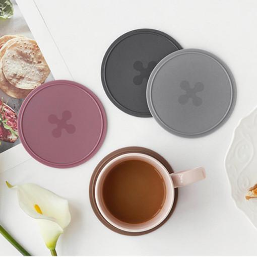 버튼 실리콘 컵받침 4P세트 티코스터 컵받침대 홈 카페