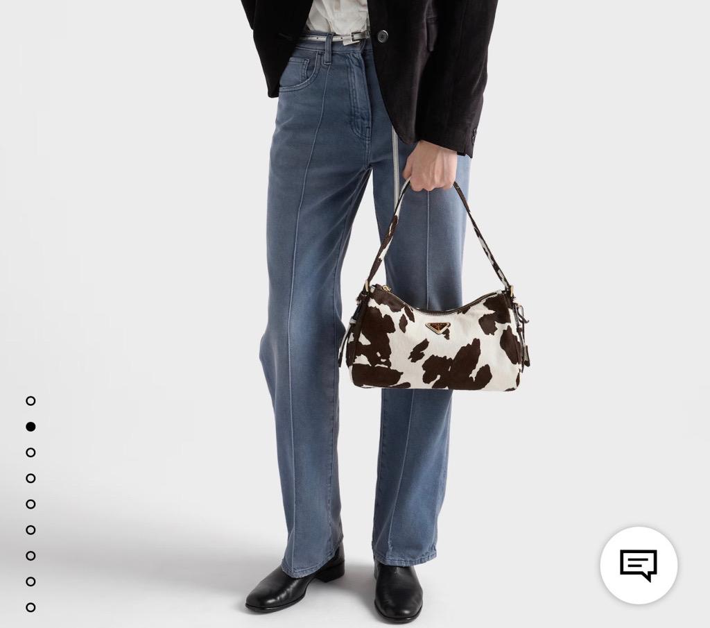 미디엄 프라다 에메 프린티드 가죽 숄더백