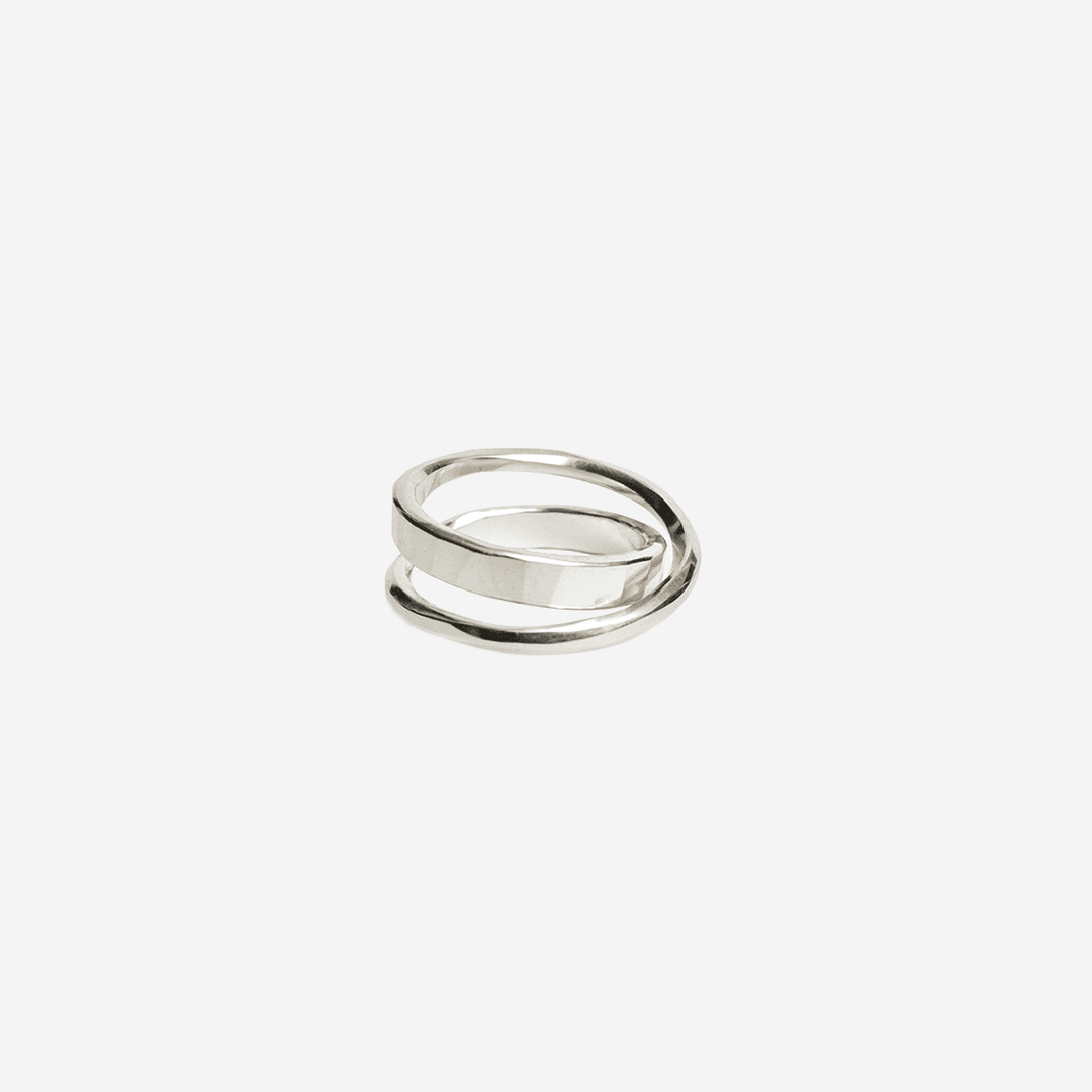 Werkstatt:Munchen Ring Flat Crossed Sterling Silver